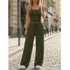 image:imageTrendy Queen Womens 2 Piece Lounge Set Spring Outfits  Camisole Top amp Wide Leg PantsArmy Green