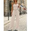 image:imageTrendy Queen Womens 2 Piece Lounge Set Spring Outfits  Camisole Top amp Wide Leg PantsBeige