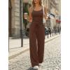 image:imageTrendy Queen Womens 2 Piece Lounge Set Spring Outfits  Camisole Top amp Wide Leg PantsCoffee