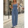 image:imageTrendy Queen Womens 2 Piece Lounge Set Spring Outfits  Camisole Top amp Wide Leg PantsDusty Blue
