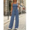 image:imageTrendy Queen Womens 2 Piece Lounge Set Spring Outfits  Camisole Top amp Wide Leg PantsDusty Blue