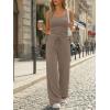image:imageTrendy Queen Womens 2 Piece Lounge Set Spring Outfits  Camisole Top amp Wide Leg PantsMocha