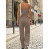 image:imageTrendy Queen Womens 2 Piece Lounge Set Spring Outfits  Camisole Top amp Wide Leg PantsMocha