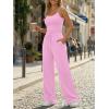 image:imageTrendy Queen Womens 2 Piece Lounge Set Spring Outfits  Camisole Top amp Wide Leg PantsPink