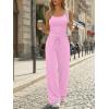 image:imageTrendy Queen Womens 2 Piece Lounge Set Spring Outfits  Camisole Top amp Wide Leg PantsPink