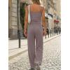 image:imageTrendy Queen Womens 2 Piece Lounge Set Spring Outfits  Camisole Top amp Wide Leg PantsRose Taupe