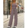 image:imageTrendy Queen Womens 2 Piece Lounge Set Spring Outfits  Camisole Top amp Wide Leg PantsRose Taupe