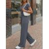image:imageTrendy Queen Womens 2 Piece Matching Lounge Sets Summer Henley Neck Slightly Crop Top Wide Leg Pants Casual Sweat SuitDark Grey