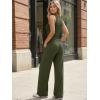 image:imageTrendy Queen Womens 2 Piece Sweatsuits Lounge Sets Track Suits Tank Tops Wide Leg Pants Spring Matching Outfits 2026Army Green