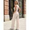 image:imageTrendy Queen Womens 2 Piece Sweatsuits Lounge Sets Track Suits Tank Tops Wide Leg Pants Spring Matching Outfits 2026Beige