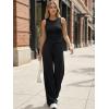 image:imageTrendy Queen Womens 2 Piece Sweatsuits Lounge Sets Track Suits Tank Tops Wide Leg Pants Spring Matching Outfits 2026Black