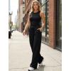 image:imageTrendy Queen Womens 2 Piece Sweatsuits Lounge Sets Track Suits Tank Tops Wide Leg Pants Spring Matching Outfits 2026Black
