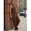 image:imageTrendy Queen Womens 2 Piece Sweatsuits Lounge Sets Track Suits Tank Tops Wide Leg Pants Spring Matching Outfits 2026Coffee