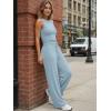image:imageTrendy Queen Womens 2 Piece Sweatsuits Lounge Sets Track Suits Tank Tops Wide Leg Pants Spring Matching Outfits 2026Light Blue