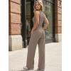 image:imageTrendy Queen Womens 2 Piece Sweatsuits Lounge Sets Track Suits Tank Tops Wide Leg Pants Spring Matching Outfits 2026Mocha