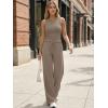 image:imageTrendy Queen Womens 2 Piece Sweatsuits Lounge Sets Track Suits Tank Tops Wide Leg Pants Spring Matching Outfits 2026Mocha