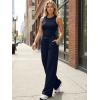 image:imageTrendy Queen Womens 2 Piece Sweatsuits Lounge Sets Track Suits Tank Tops Wide Leg Pants Spring Matching Outfits 2026Navy