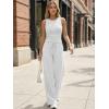 image:imageTrendy Queen Womens 2 Piece Sweatsuits Lounge Sets Track Suits Tank Tops Wide Leg Pants Spring Matching Outfits 2026Oatmeal Grey