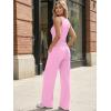 image:imageTrendy Queen Womens 2 Piece Sweatsuits Lounge Sets Track Suits Tank Tops Wide Leg Pants Spring Matching Outfits 2026Pink