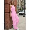 image:imageTrendy Queen Womens 2 Piece Sweatsuits Lounge Sets Track Suits Tank Tops Wide Leg Pants Spring Matching Outfits 2026Pink