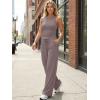 image:imageTrendy Queen Womens 2 Piece Sweatsuits Lounge Sets Track Suits Tank Tops Wide Leg Pants Spring Matching Outfits 2026Rose Taupe