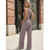 image:imageTrendy Queen Womens 2 Piece Sweatsuits Lounge Sets Track Suits Tank Tops Wide Leg Pants Spring Matching Outfits 2026Rose Taupe