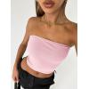 image:imageTrendy Queen Womens 3 Pack Tube Tops Crop Going Out Strapless Basic Backless Bandeau Bra Summer Outfits 2026Black white pink