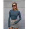 image:imageTrendy Queen Womens Boat Neck Tops Long Sleeve Shirts Casual Fitted Tee Shirts Solid Color Fall Basic Clothes 2026Hazeblue