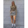 image:imageTrendy Queen Womens Boat Neck Tops Long Sleeve Shirts Casual Fitted Tee Shirts Solid Color Fall Basic Clothes 2026Leopard