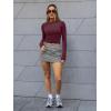 image:imageTrendy Queen Womens Boat Neck Tops Long Sleeve Shirts Casual Fitted Tee Shirts Solid Color Fall Basic Clothes 2026Winered