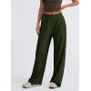 image:imageTrendy Queen Womens Business Casual Pants Barrel Sweatpants Wide Leg Comfy Lounge Pants Baggy Flowy Ribbed Fall OutfitsArmygreen