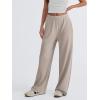 image:imageTrendy Queen Womens Business Casual Pants Barrel Sweatpants Wide Leg Comfy Lounge Pants Baggy Flowy Ribbed Fall OutfitsKhaki
