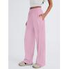 image:imageTrendy Queen Womens Business Casual Pants Barrel Sweatpants Wide Leg Comfy Lounge Pants Baggy Flowy Ribbed Fall OutfitsPink