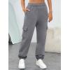 image:imageTrendy Queen Womens Cargo Sweatpants Oversized Fleece Joggers Baggy Athletic Pants with PocketDarkgrey