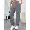image:imageTrendy Queen Womens Cargo Sweatpants Oversized Fleece Joggers Baggy Athletic Pants with PocketDarkgrey