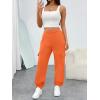 image:imageTrendy Queen Womens Cargo Sweatpants Oversized Fleece Joggers Baggy Athletic Pants with PocketOrange