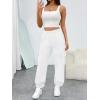 image:imageTrendy Queen Womens Cargo Sweatpants Oversized Fleece Joggers Baggy Athletic Pants with PocketWhite