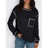image:imageTrendy Queen Womens Crewneck Sweatshirts Long Sleeve Shirts Lightweight Sweaters Fall Tops Fashion Outfits 2025Black