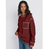 image:imageTrendy Queen Womens Crewneck Sweatshirts Long Sleeve Shirts Lightweight Sweaters Fall Tops Fashion Outfits 2025Winered