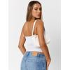 image:imageTrendy Queen Womens Cute Summer Tube Tops Going Out Strapless Ruched Backless Sleeveless Bandeau Y2k Clothes 2025White