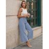 image:imageTrendy Queen Womens High Waisted Straight Wide Leg Jeans Stretchy Barrel Baggy Denim Capri Pants Raw HemLight Blue