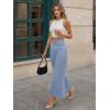 image:imageTrendy Queen Womens High Waisted Straight Wide Leg Jeans Stretchy Barrel Baggy Denim Capri Pants Raw HemLight Blue