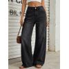 image:imageTrendy Queen Womens High Waisted Wide Leg Flare Jeans Stretch Comfort Baggy Denim PantsBlack