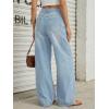 image:imageTrendy Queen Womens High Waisted Wide Leg Flare Jeans Stretch Comfort Baggy Denim PantsLight Blue