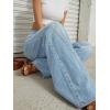 image:imageTrendy Queen Womens High Waisted Wide Leg Flare Jeans Stretch Comfort Baggy Denim PantsLight Blue