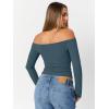image:imageTrendy Queen Womens Long Sleeve Off The Shoulder Tops Going Out Cute Basic Y2K Fall Fashion 2026 Outfits ClothesBlue