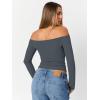 image:imageTrendy Queen Womens Long Sleeve Off The Shoulder Tops Going Out Cute Basic Y2K Fall Fashion 2026 Outfits ClothesGrey