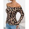image:imageTrendy Queen Womens Long Sleeve Off The Shoulder Tops Going Out Cute Basic Y2K Fall Fashion 2026 Outfits ClothesLeopard