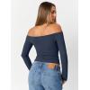 image:imageTrendy Queen Womens Long Sleeve Off The Shoulder Tops Going Out Cute Basic Y2K Fall Fashion 2026 Outfits ClothesNavy