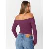 image:imageTrendy Queen Womens Long Sleeve Off The Shoulder Tops Going Out Cute Basic Y2K Fall Fashion 2026 Outfits ClothesPurple